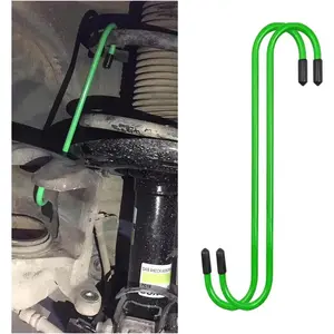 2 count   Caliper Hooks,  Caliper Hangers with Rubber Caps, S-Shaped Automotive Accessories for Braking, Axle, Bearing, Suspension Work for SUV, , RV(Green/2PCS)