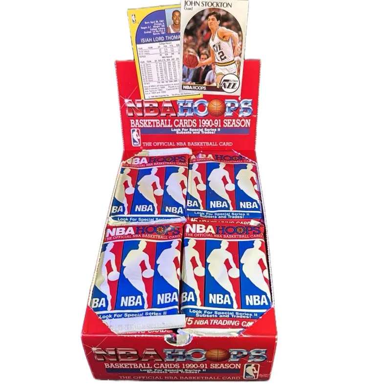 NBA Official 1990-1991 Hoops Series 2 Sports Trading Card Pack - 15 Cards Included, Sports Trading Cards