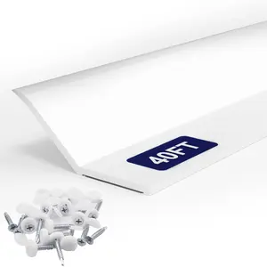 Garage Door Seal Top and Sides - 40 FT TPE Weather Stripping Garage Door Seal Replacement Weatherproofing Universal Sealing, White