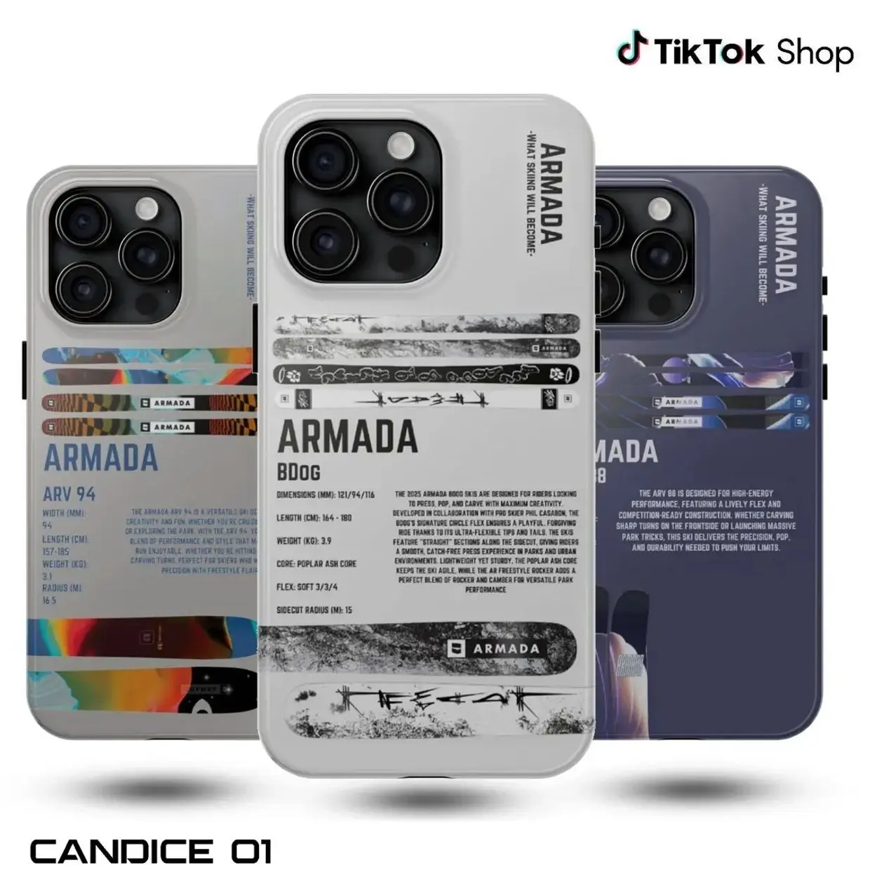 Fairchild Custom Wireless Resistance Polycarbonate Rubber Shell Phone Case for iPhone 17 Air Pro Max - Armada Skiing/Snowboarding Accessory, Snow Sports Protection Gift, Mobile Phone Accessories