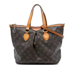 Pre-owned Louis Vuitton Canvas Coated, Leather Travel Bags Palermo Handbag Monogram Canvas PM by Rebag