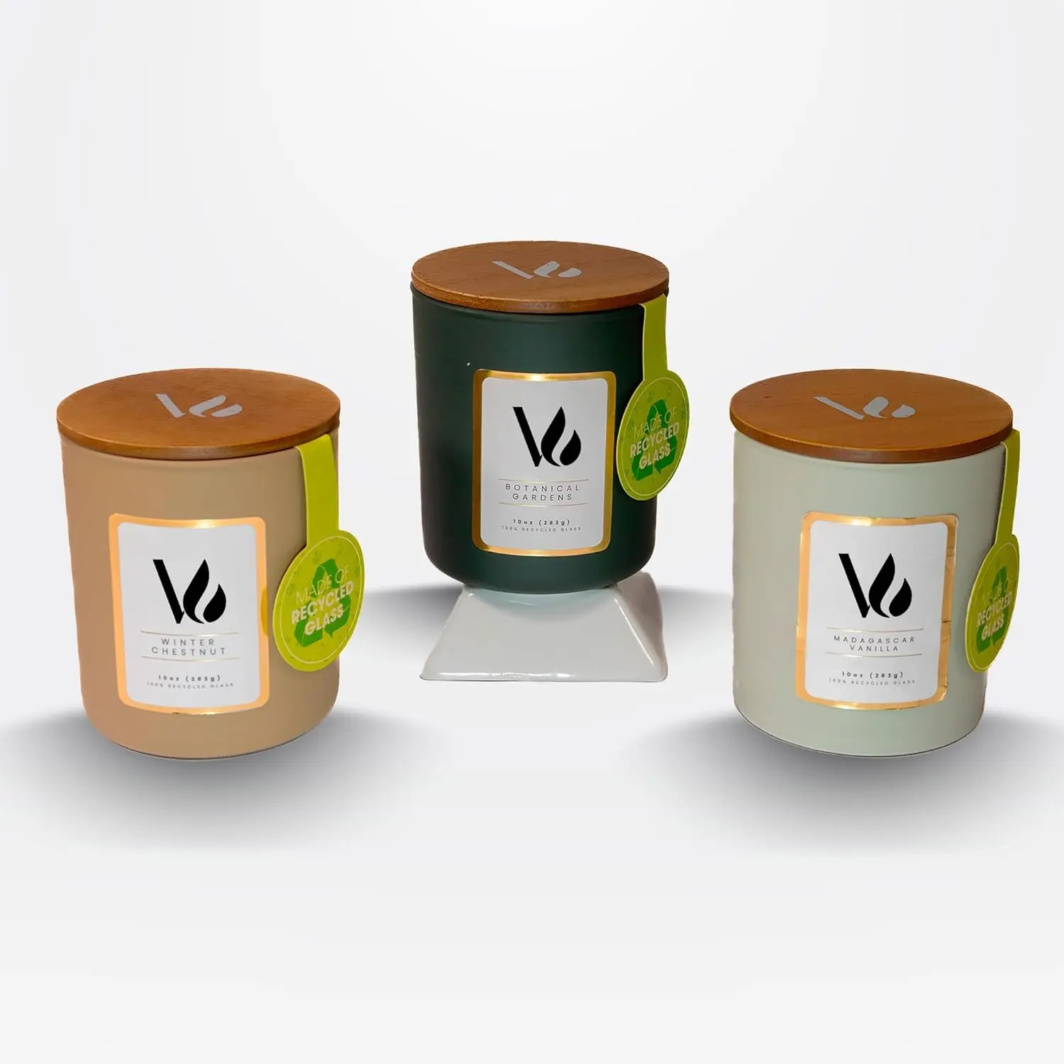 Volé Scented Soy Wax Candle Tripack Handmade in 100% Recycle Glass Eco Friendly Aromatherapy Candles