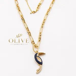 Olive Jewelry Rio Necklace, Stylish Everyday Wear Fashion Necklace solid chain non tarnish material
