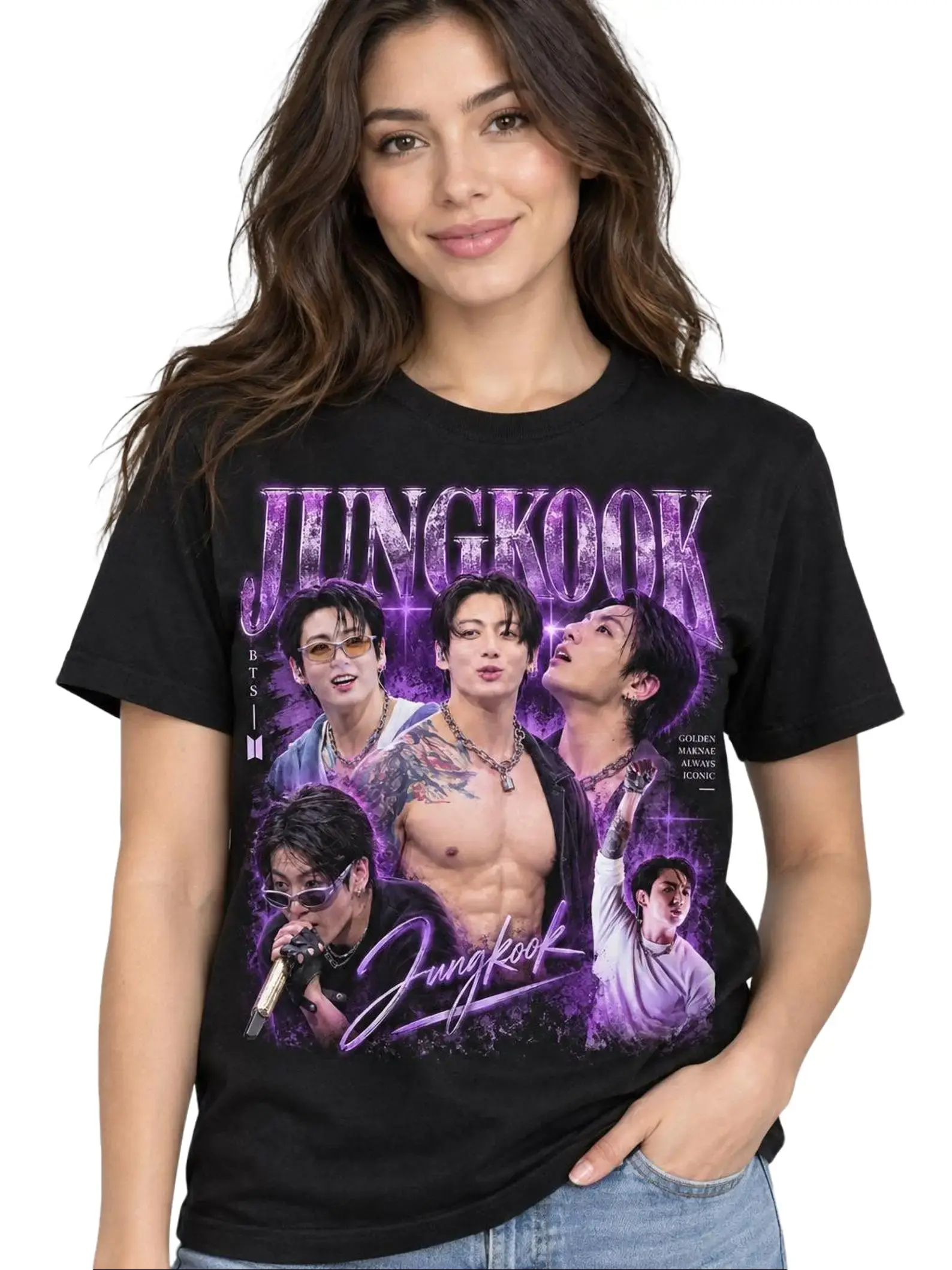 Bangtan Kpop Inspired Jungkook Fan T-Shirt, Good Morning Heart Graphic Tee, Cute Korean Pop Fan Shirt, Trendy Unisex Casual Top, Gift for Kpop Fans