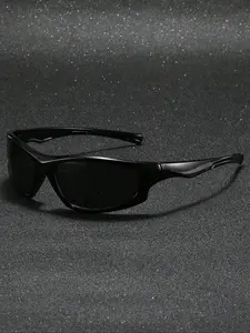 Men's Street Style Wraparound Sunglasses, Perfect for Driving, Street Photography, Fishing, Camping, 1-2 Pairs, Trendy Sporty Sunglasses