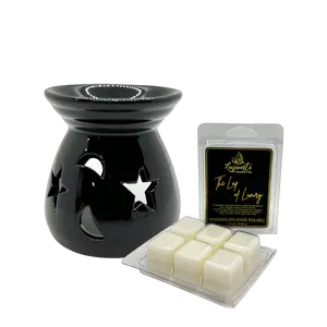Black Mini Ceramic Tea Light Wax Warmer Kit