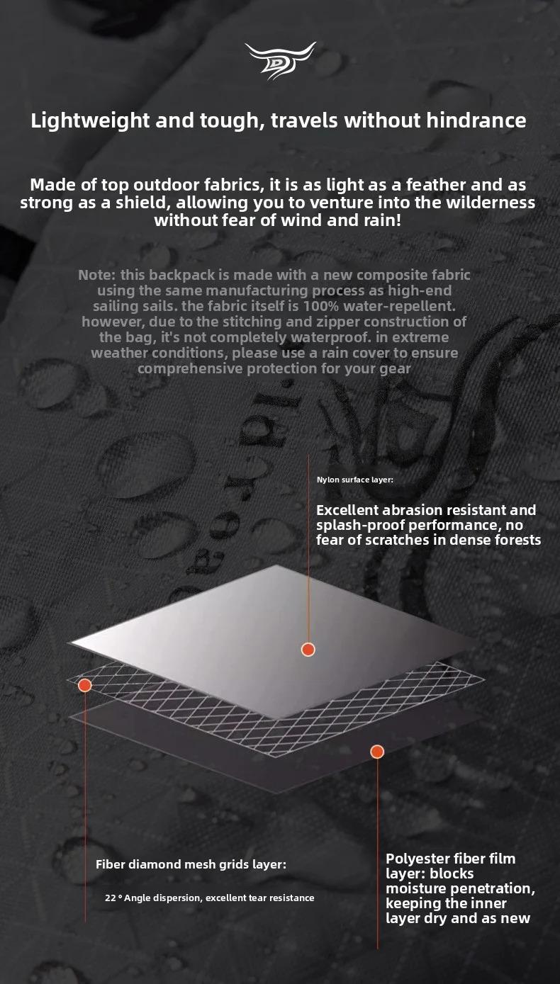 1PCS Hiking Backpack, Waterproof and Wear-resistant Lightweight Backpack Packable, Outdoor Sports Travel Camping Daypack