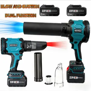 2 In 1 Blower Vacuum Cordless With Brushless Motor Two Batteries 3 Speed Settings For Car Drying Driveway Patio And Yard Cleanup Lightweight Design
