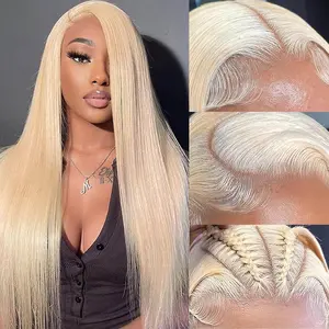 30 Inch 613 Lace Front Wig Human Hair 13X6 Body Wave Blonde Wigs 5x5 Human Hair 180% Density Blonde Lace Front Wigs Pre Plucked 613 HD Lace Frontal Wigs Glueless Wig With Baby Hairs
