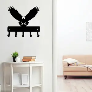 Eagle-Shaped Key Rack Hanger, 6-Inch Wide Metal Wall Hook, Unique Hallway Decoration, Brand, Durable & Stylish Design