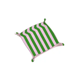 The Pink and Green Striped Trinket Tray