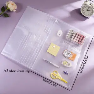 A3 Plain White Snap Button Bag / A5 Plain White Snap Button Bag / Receipt Plain White Snap Button Bag