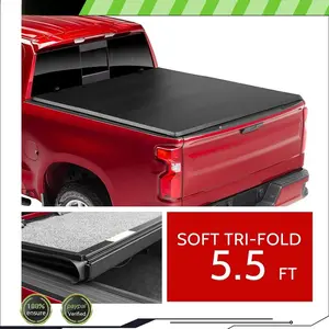 5.5FT For 22-24 Toyota Tundra Tonneau Cover Soft Tri-Fold