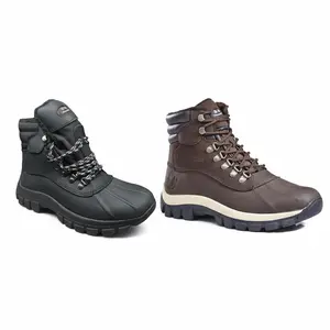 0705 Men's Winter Snow Waterproof Leather Shoe Boots - Brown - Footwear, Walking Shoes
