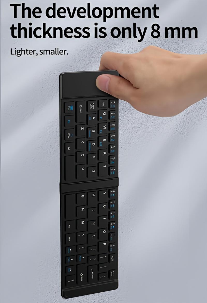 Foldable Tri-Mode Wireless Keyboard and Mouse Combo, Full-Size Silent Keyboard with Bluetooth/2.4G/Wired Connection, Rechargeable and Portable Design for Laptop, Tablet, Desktop, Boyfriend Gift