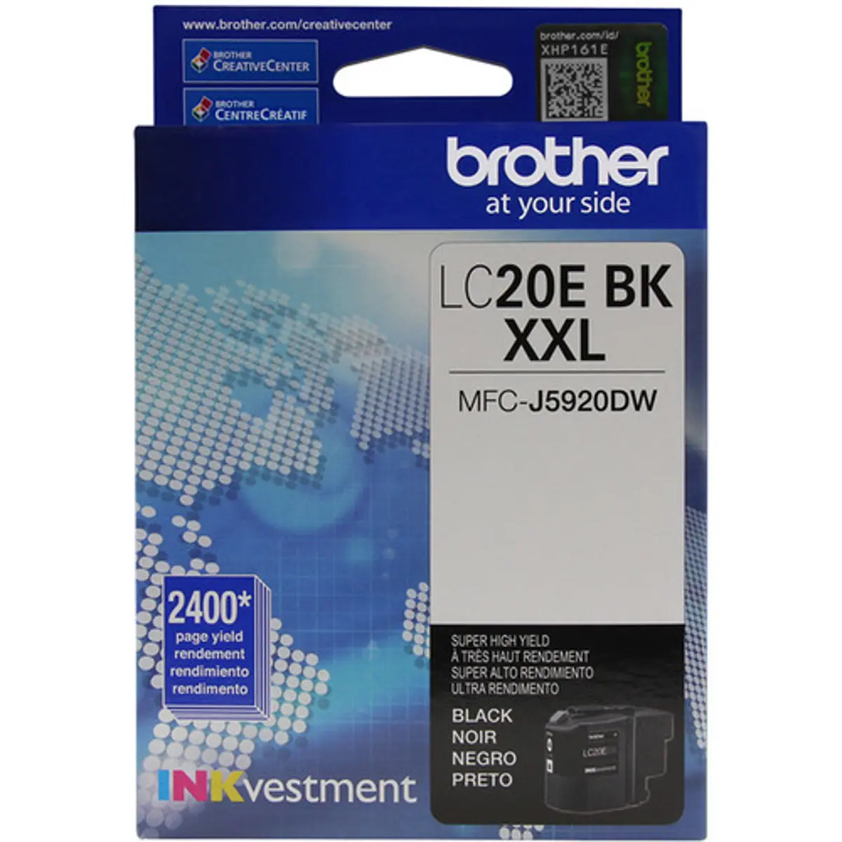 Brother LC20E INKvestment Super High-Yield Ink Cartridge, 2400 Pages Yield, Black