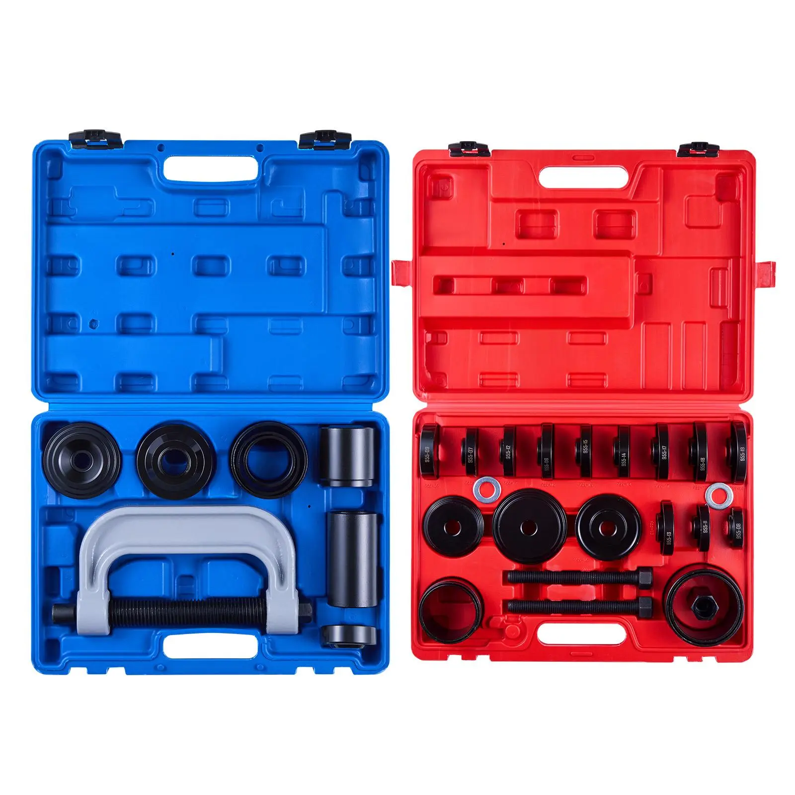 【summerfinds】VEVOR 2-in-1 Bearing Press & Wheel Bearing Puller, 34-Pc Automotive Car Tool Kit (Maintenance, Mechanical, Repair) with 13 Bushings, C-Frame, Sleeves, Race & Seal Driver, Heavy-Duty Storage Case for Damage-Free Operation & Easy Storage, M