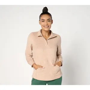 Cuddl Duds Fleecewear with Stretch Snap Front Pullover