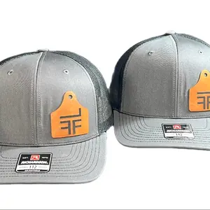 Lowmans Funny Farm Brand Hat Model 112 Gray with Leather patch