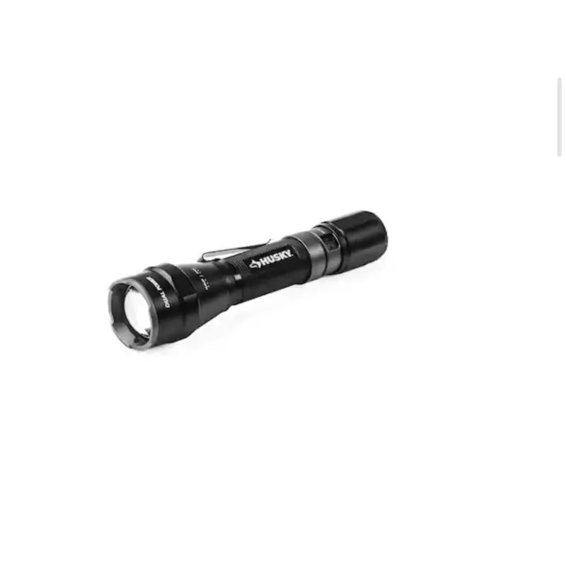 Husky 1800 Lumens Dual Power LED Rechargeable Tactical Focusing Flashlight High Powered Flashlight