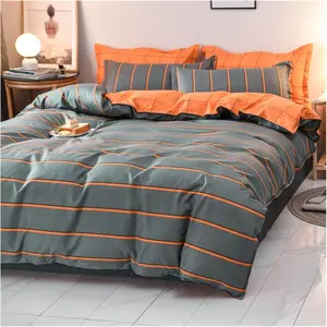 Striped Bedding Set 3 Piece Large Size, Bed Sets, Includes 1 Duvet Cover and 2 Pillowcases, No Padding, Ca Prop 65 Compliant