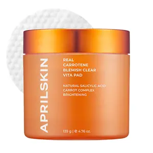 [APRILSKIN Official Shop] Carrotene Clarifying Vita Pads (60pcs) | 2% Niacinamide+0.3% Gluconolactone+Panthenol Toner Pad|Korean Skincare | Glass Glow