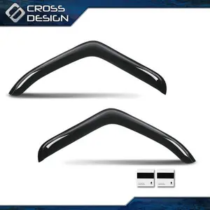 CROSSDESIGN Window Visors Car Windows Deflector Rain Guards Fits Freightliner Cascadia 07-17