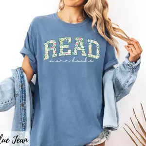 Read More Books Shirt, Comfort Colors Book Tee, Bookish Gift for Reader, Reading Month Teacher Shirt - Lauriel Designs