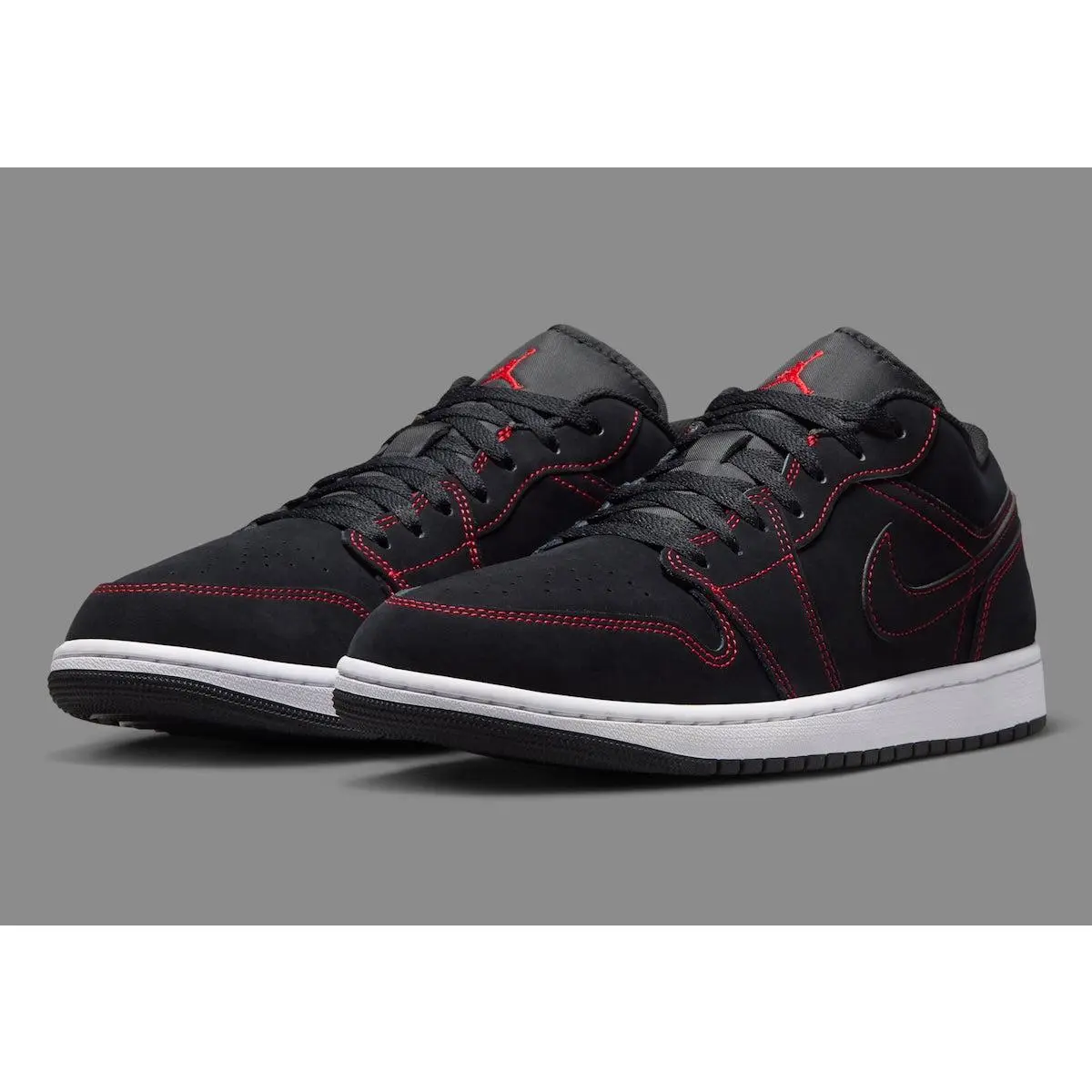 Men's Air Jordan 1 Low "Bloodline" Black/Red 553558-076 Fashion Athletic Sneaker Summer Shoes New
