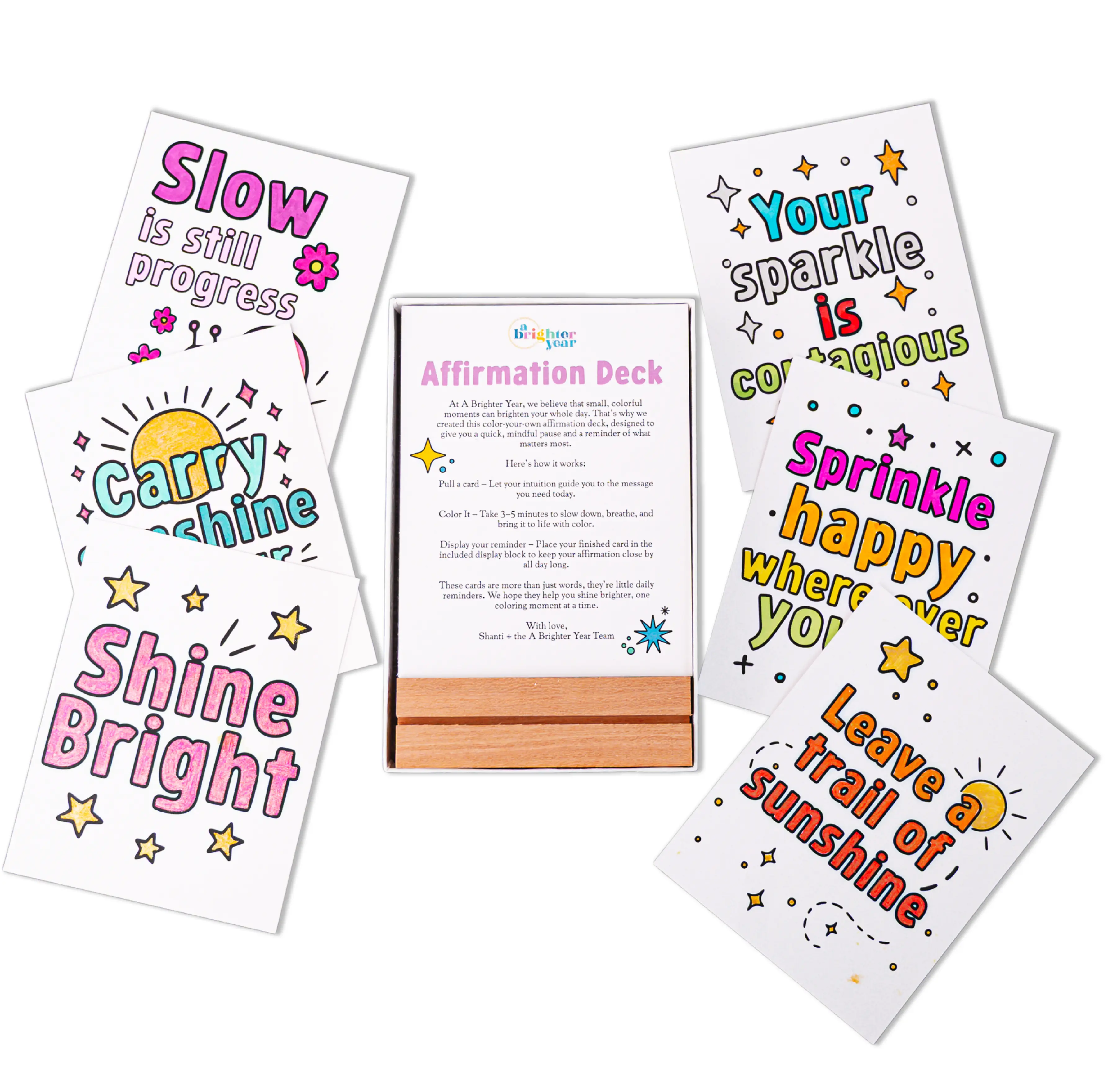 Color-Your-Own Affirmations Cards