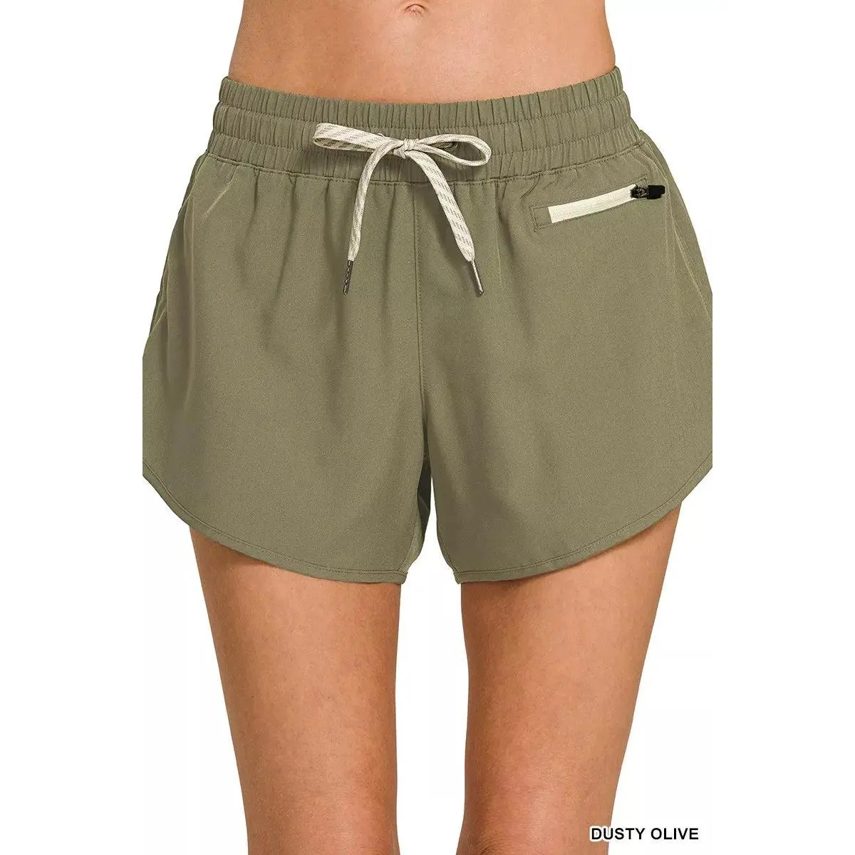 Zenana Soft Woven Lined Shorts with Zip Coin Pocket