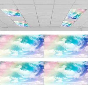 4 Pcs 4 x 2 Feet Fluorescent Light Covers for Ceiling Lights Classroom Office Magnetic Filters Diffurs for Reducing Harsh Glare Flicker Home Decorations (Pink Sunt)