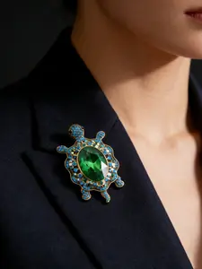 Fashion Cartoon Alloy Embellished Turtle Brooch, Versatile Women's Pin, Elegant Animal Pattern, All Seasons Accessory
