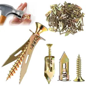 Self Drilling Drywall Anchors and Screws Kit Zinc Plated Steel No Drill Hole Wall Anchors Expansion Screws for Shelves Cabinets Mirrors Curtain Rods Picture Frames Hanging Home Improvement Hardware Fasteners 60Pcs 120Pcs