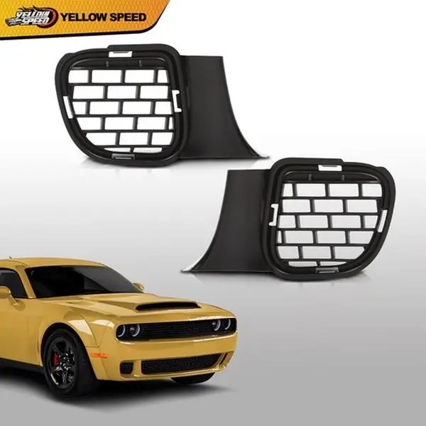 ALLGOOD Direct-Install Front Bumper Grille - High-Quality, Vehicle-Specific 2-Piece Set For 2015-2023 Dodge Challenger, 2015-2016 R/T Series Plus, Part Numbers 68259762AB, 68259763AB, Two Piece Set