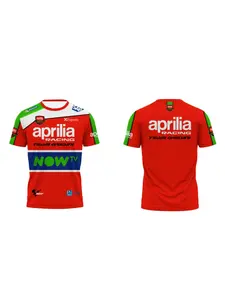 Aprilia Gresini Team MotoGP Themed T-shirt 3D Printed Men's and Women's Fashionable Outdoor Fitness Short Sleeved T-shirt Top Summer Racing Cycling Sports T-shirt