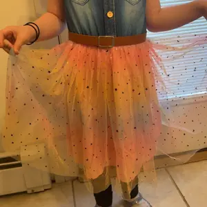 Girl's Denim-effect & Patchwork Belted Dress, Casual A Line Dress for Summer, Kids Clothes for Daily Wear, Collared Dress