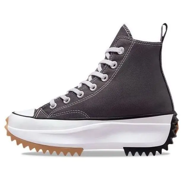 Converse Run Star Hike Hi Sneaker, Classic Canvas High-Top Trainer for Casual Wear in Iron Grey with Gum Sole, Footwear, Shoe, Walking Shoes, Closed, Athletic, Sports Shoes