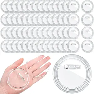 60 count 3 Inch Clear Button Pins for Crafts DIY Photo  Blank Pins Bulk for Picture Make Your Own Buttons Badge Maker DIY Crafts Supplies