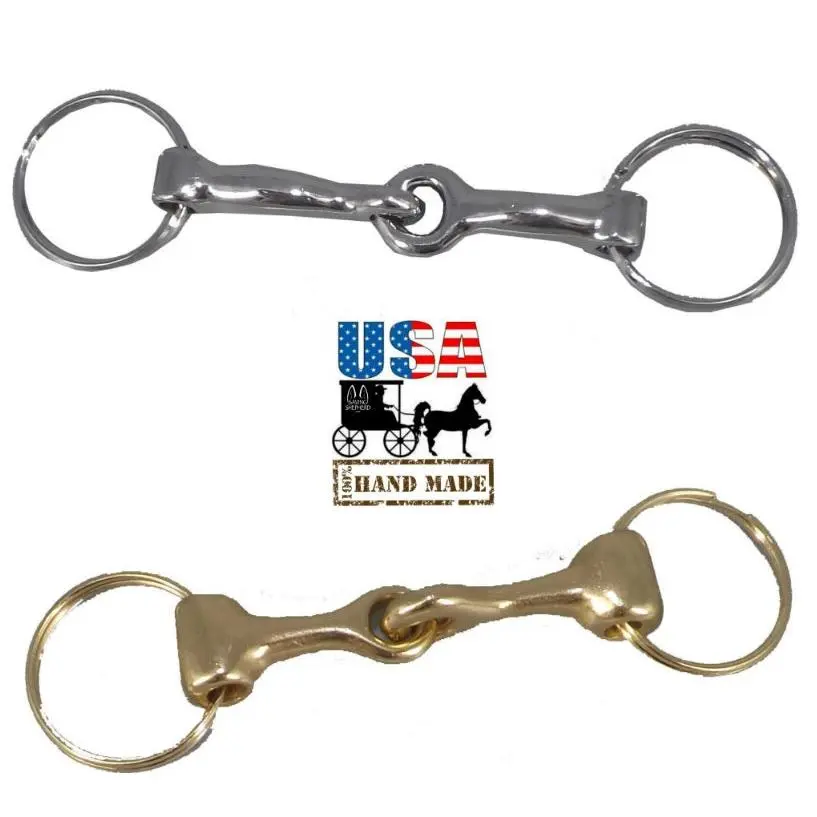 HORSE BRIDLE BIT KEYCHAIN - Unique Equestrian Key Ring in Brass or Chrome
