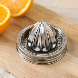 Stainless Steel Citrus Juicer Lid, Manual Lemon Squeezer, Mason Jar Special Juicer Cover, Citrus Fruit Squeezer for Lemon Grapefruit, Orange Squeezer