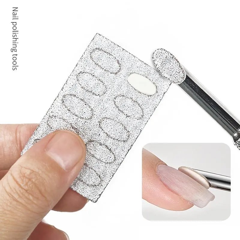Double Head Cuticle Pusher Stainless Steel Horseshoe Nail Files 100 240 Grit Removel Dead Skin Bevel Replacement Sandpaper Files