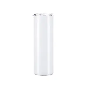 Makerflo 20 oz White Glitter Shimmer Sublimation Blank Tumbler with Lid and Straw | Craft-Ready for DIY Gifts & Personalization (Sublimation, Epoxy, UV DTF, Vinyl, and Laser Engraving)