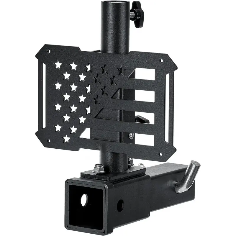 Hitch Flag Pole Holder for Standard 2 Inch Receivers, Fits Truck RV SUV Pickup Camper Trailer Hitch Mount Flagpole Holder with Hitch Receiver