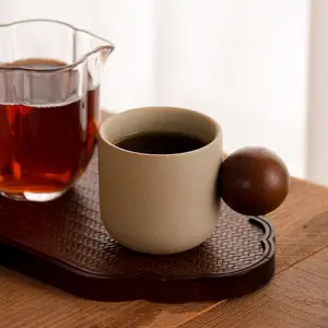 Japanese Style Ceramic Coffee Cup, Handmade Clay Espresso Mug, Large Tea Bowl, Personalized Home Use, Unique Design