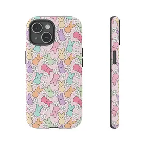 Easter Bunny Tough Phone Case: Spring Floral Design