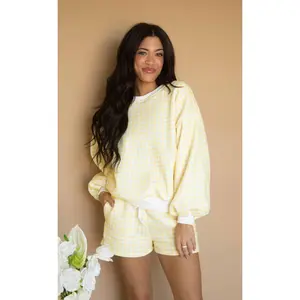 check to it gingham set - yellow