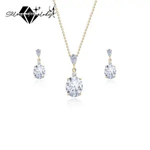 SilverMelody S925 Sparkling Necklace and Earrings Sets