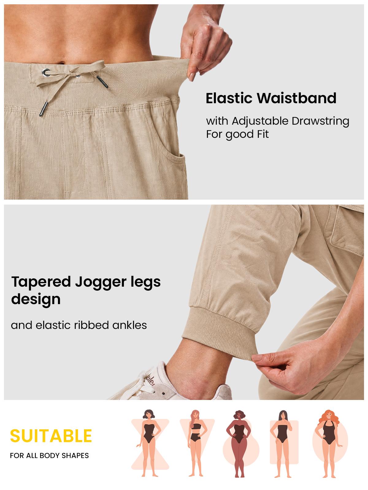 YSENTO Women's Casual Sweatpants Lightweight Hiking Cargo Pants Outdoor Quick Dry Travel Joggers Elastic Waist Buttom Multi Pockets  #deals for you #outdoorfun