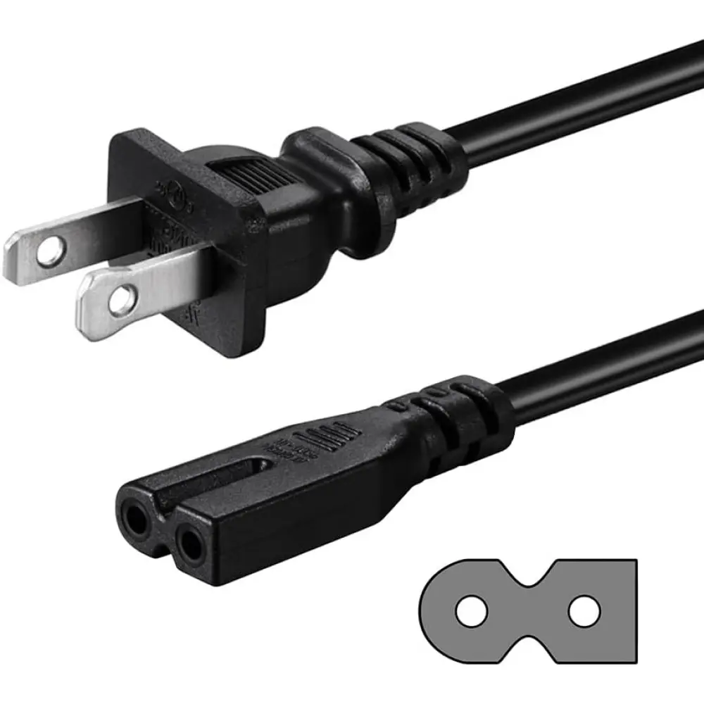 2 Prong AC Power Cord Compatible with Vizio D/E/M Series HDTV, Vizio Sound Bar Power Cable Replacement